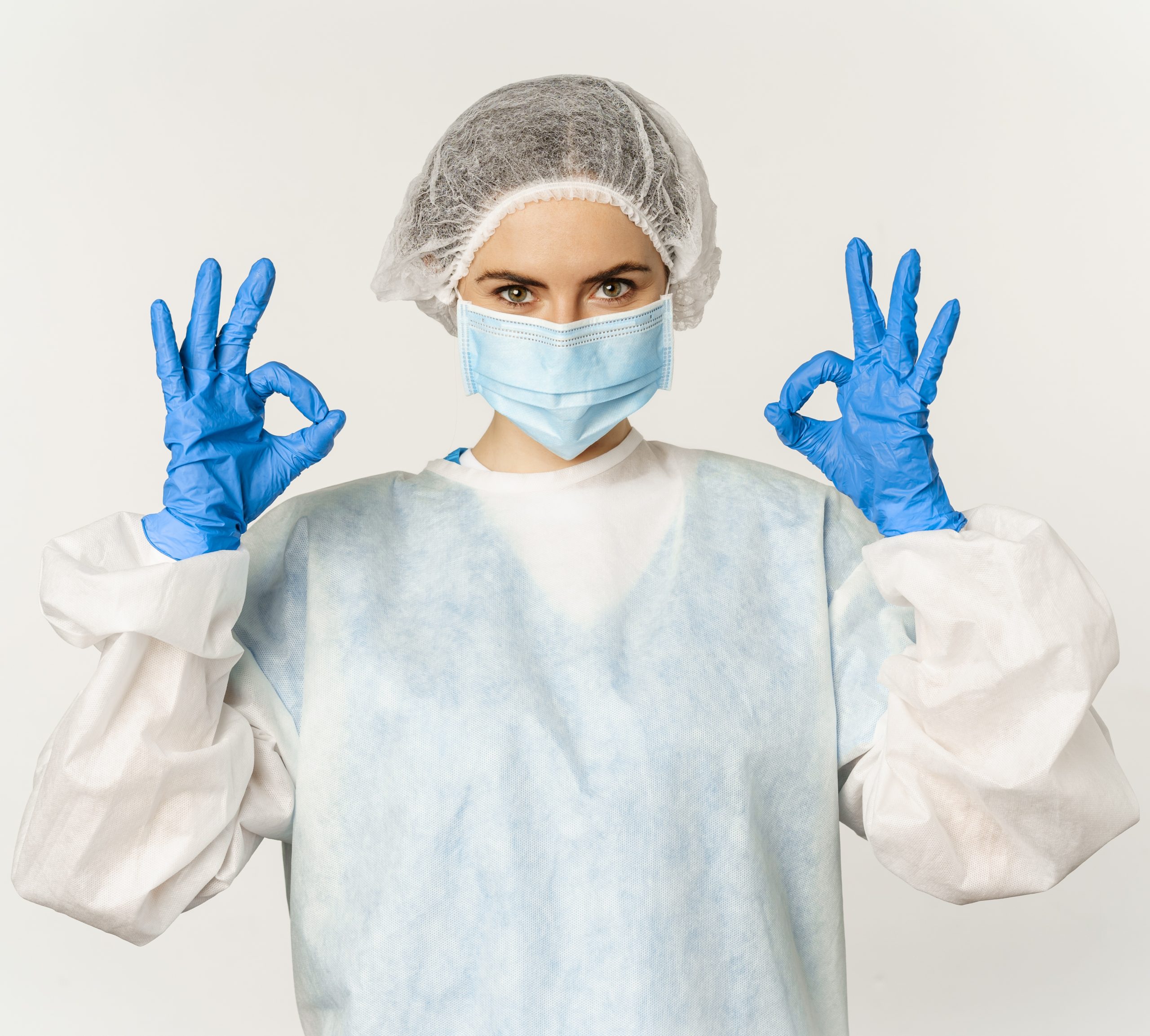 Image Healthcare Worker Doctor Personal Protective Equipment From Covid Showing Okay Ok Sign C 1 Scaled